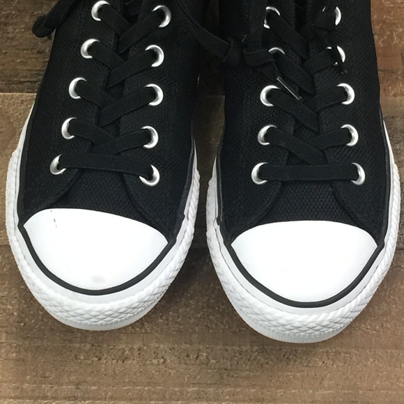Converse Black Canvas Slip-On Mid-Top Sneakers - Picture 3 of 8